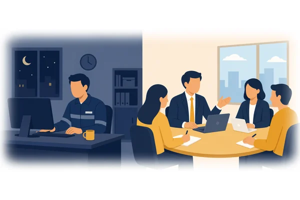 He worked the night shift, yet he still came to the meeting.