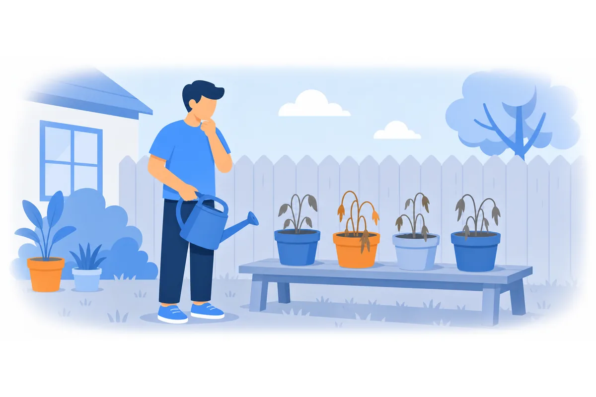 If you don't water the plants, they won't survive.