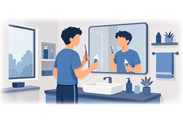 My dentist recommends brushing your teeth twice a day.