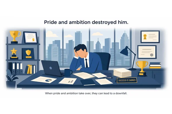 Pride and ambition, these are what destroyed him.
