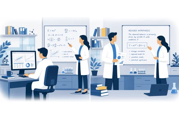 Having carefully analyzed the data, the researchers concluded that the initial hypothesis required revision.
