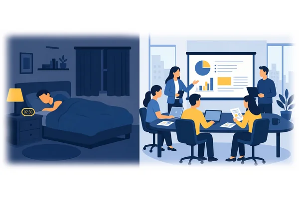 While you are sleeping, the team will be preparing the presentation.