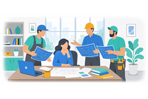 She managed to get three different contractors to bid on the renovation project.