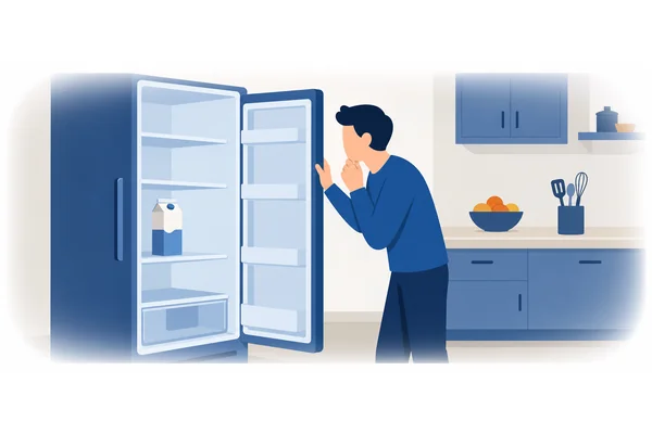 There is hardly any milk left in the fridge.