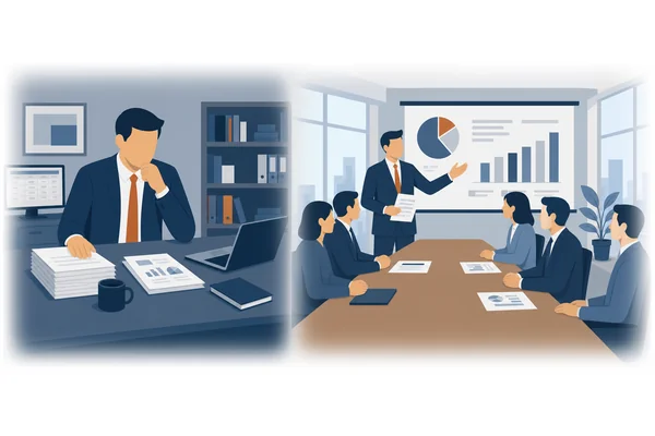 The CEO had the quarterly reports prepared before the board meeting.