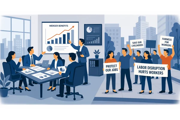 It might appear that the merger benefits all stakeholders, yet labour disruption remains a significant concern.