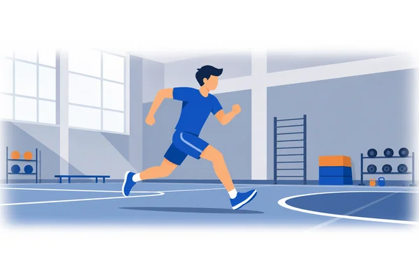 The athlete moved gracefully across the floor.