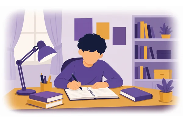 He finished his homework responsibly every evening.