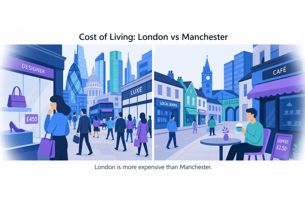 London is more expensive than Manchester.