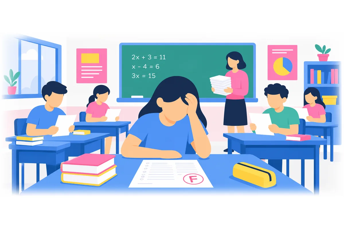 She scored the lowest mark on the test.