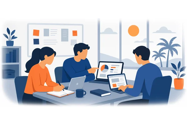 The team will be developing new features while we are on holiday.