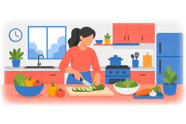 Is she preparing dinner?
