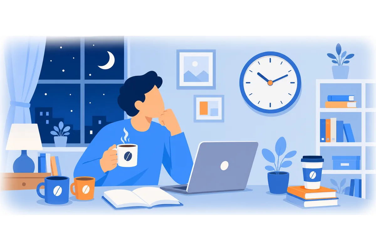 If you drank less coffee, you would sleep better at night.