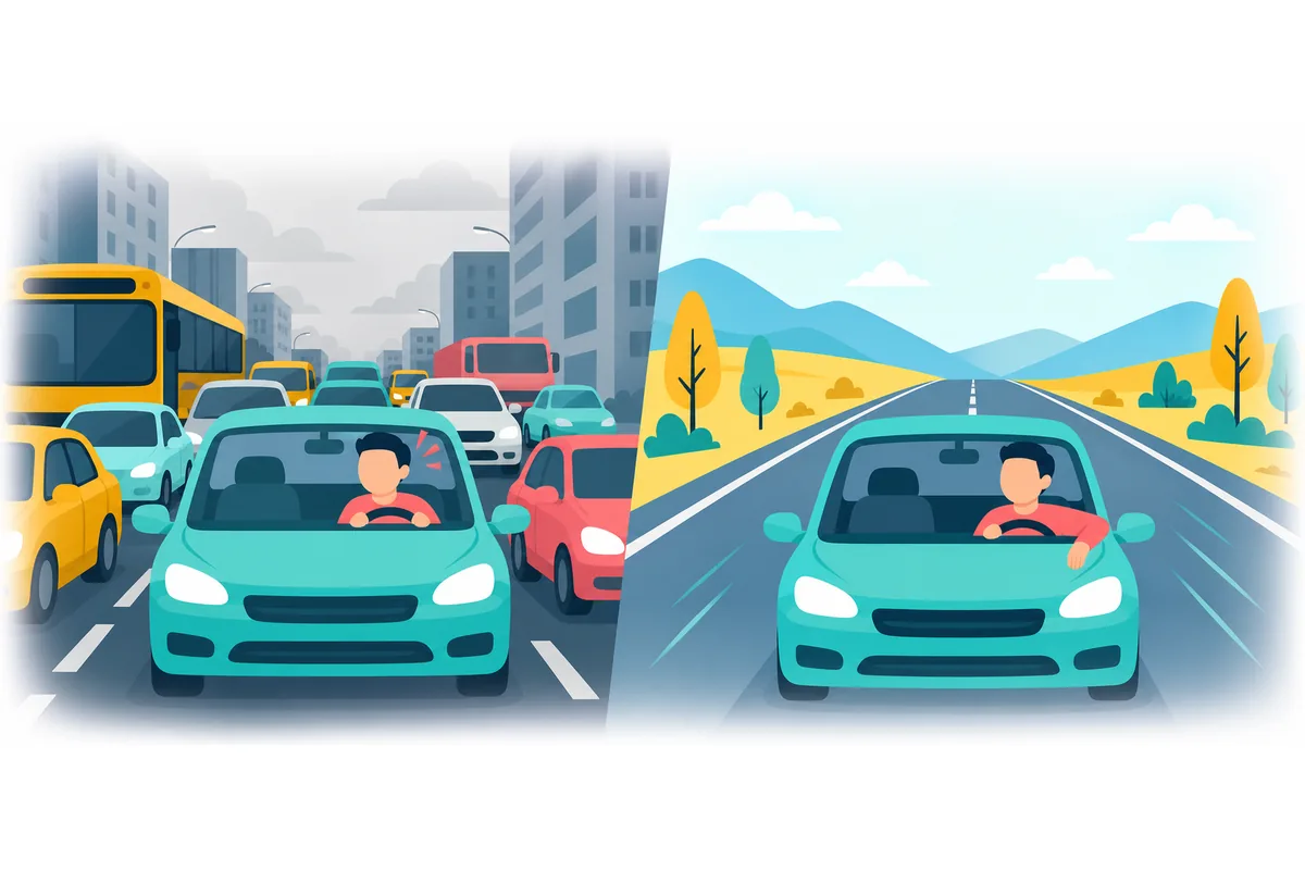 If we had taken a different route, we would have avoided the traffic.