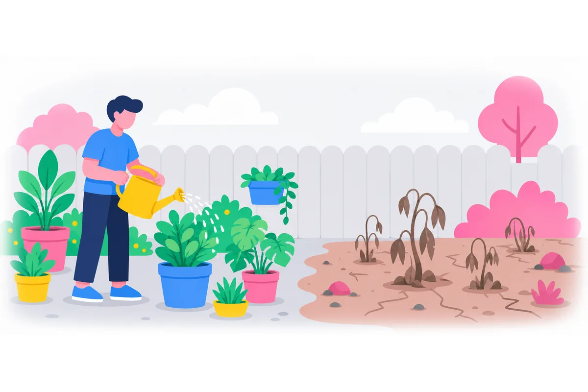 If you don't water plants, they die.