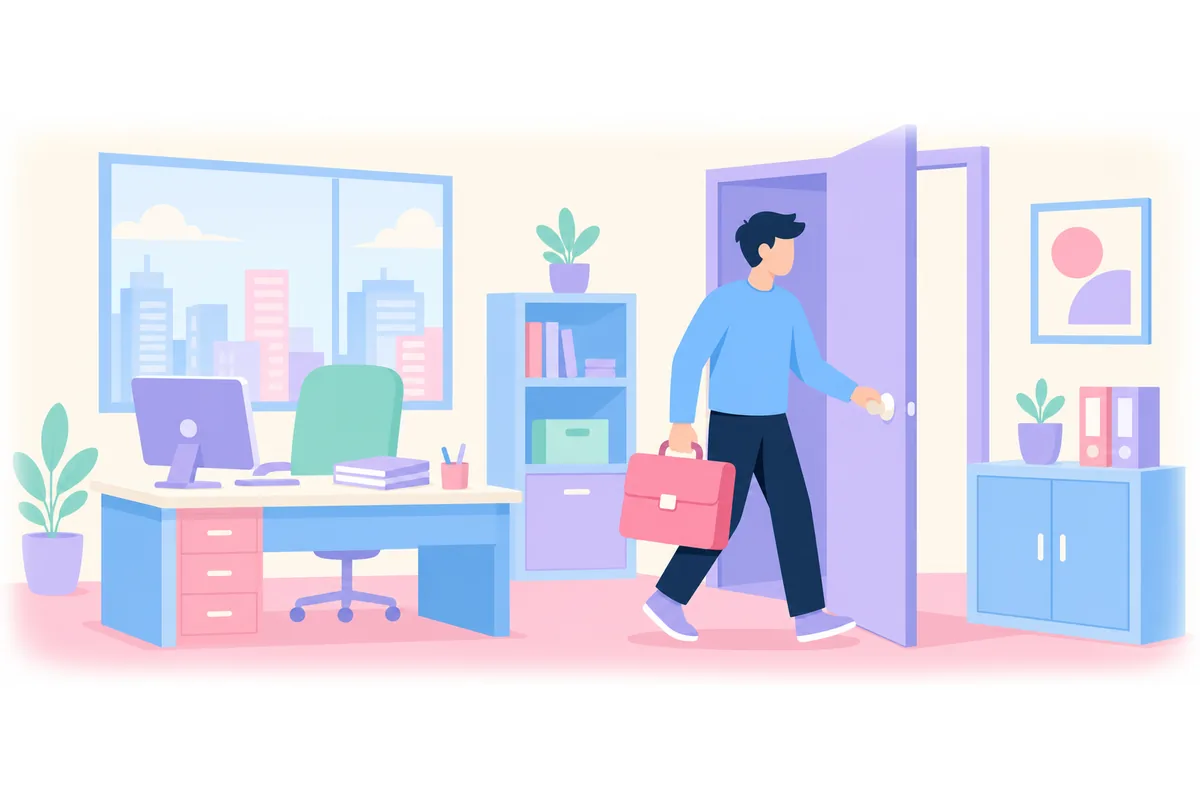 He took his bag when he left the office.