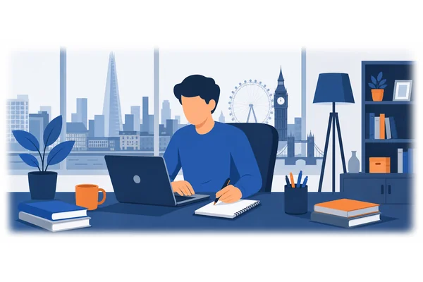 I work in London.