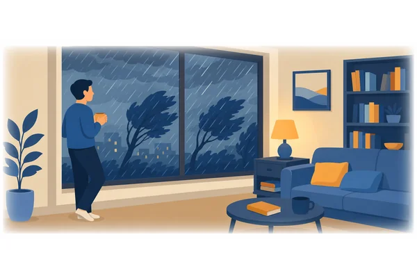 Please stay inside during the storm.