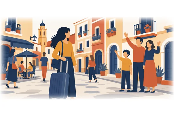 She travelled to Spain to visit her family.