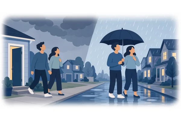 Hardly had we started when it began to rain.
