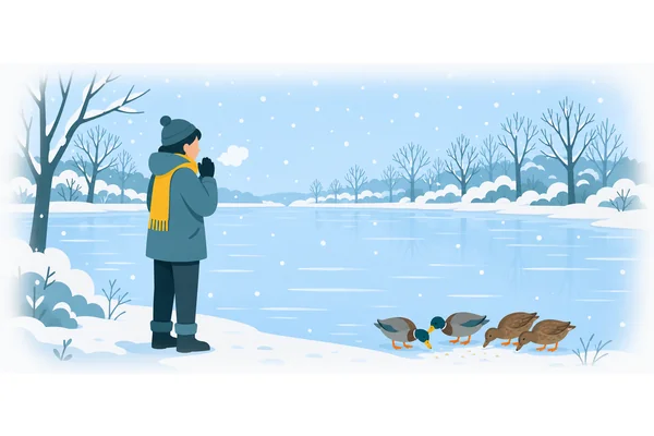 So cold was the weather that the lake froze over.