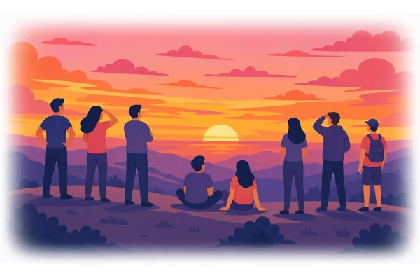 Such a beautiful sunset was it that everyone stopped to watch.