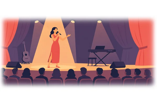 She sang a beautiful song at the concert last night.