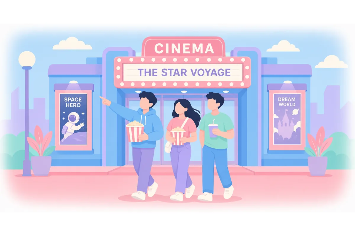 I went to the cinema yesterday with my friends.