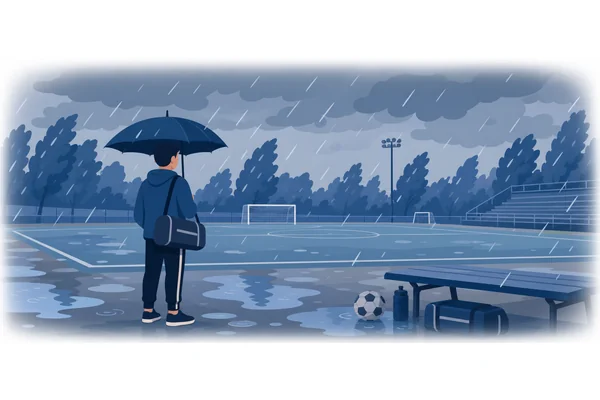 It was the weather that cancelled the match.