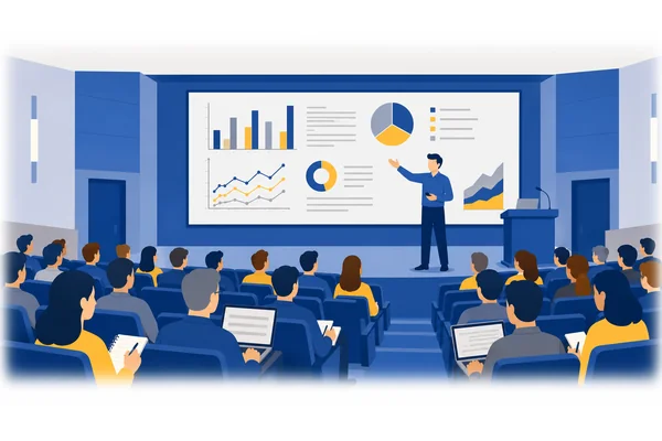 His mentor made him present his research findings to a critical audience.