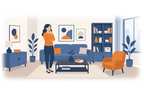She spent much money on new furniture.