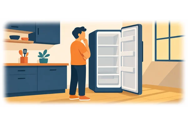 There is nothing in the fridge.
