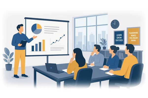 Rather than simply stating that productivity increased, the report emphasizes the correlation between workforce training and improved output.