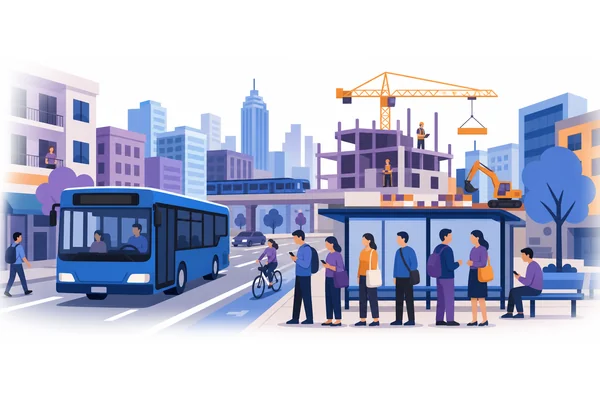 Population growth in urban centres necessitates the expansion of public transportation networks.