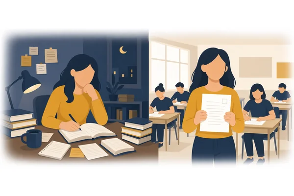 She has faith in her ability to pass the exam.
