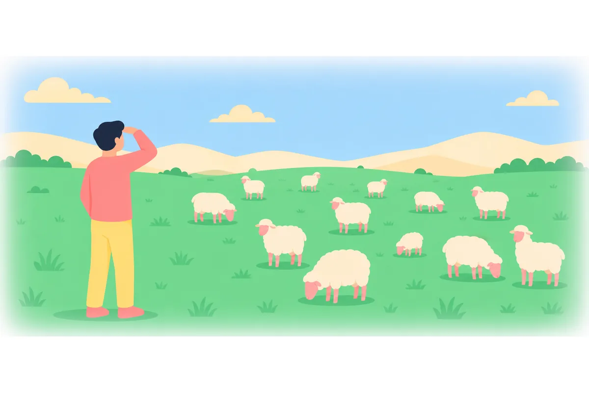 I saw ten sheep in the field.