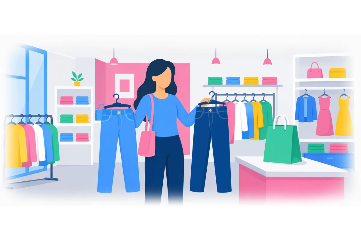 She bought two pairs of jeans.