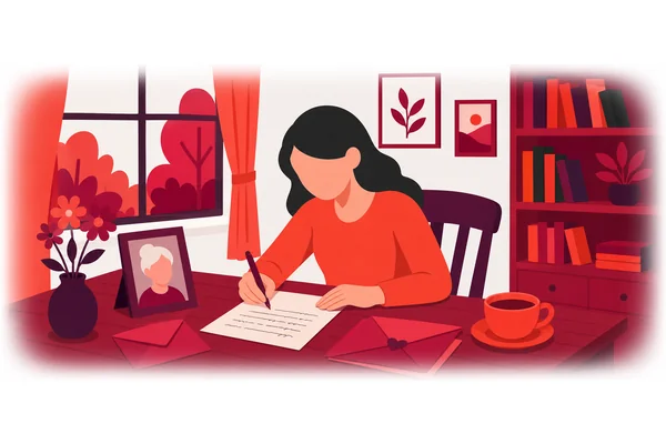 She wrote her grandmother a long letter.