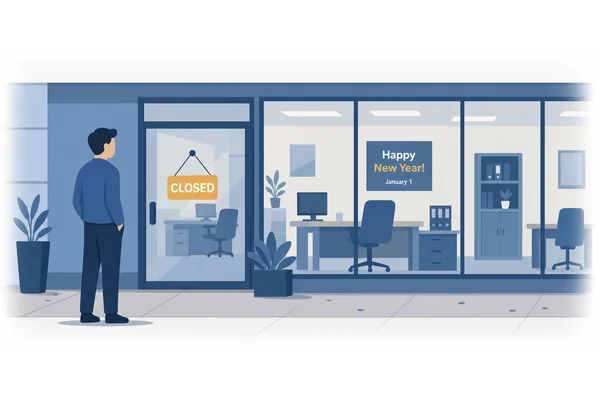The office is closed on New Year's Day.