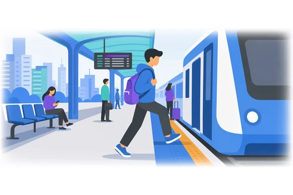He stepped onto the platform.