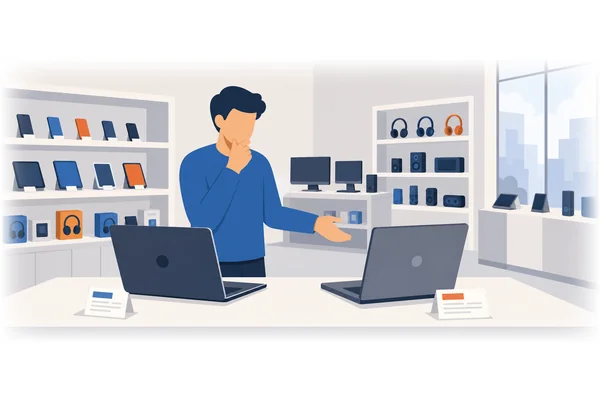 Which laptop do you want? The expensive one or the cheap one?