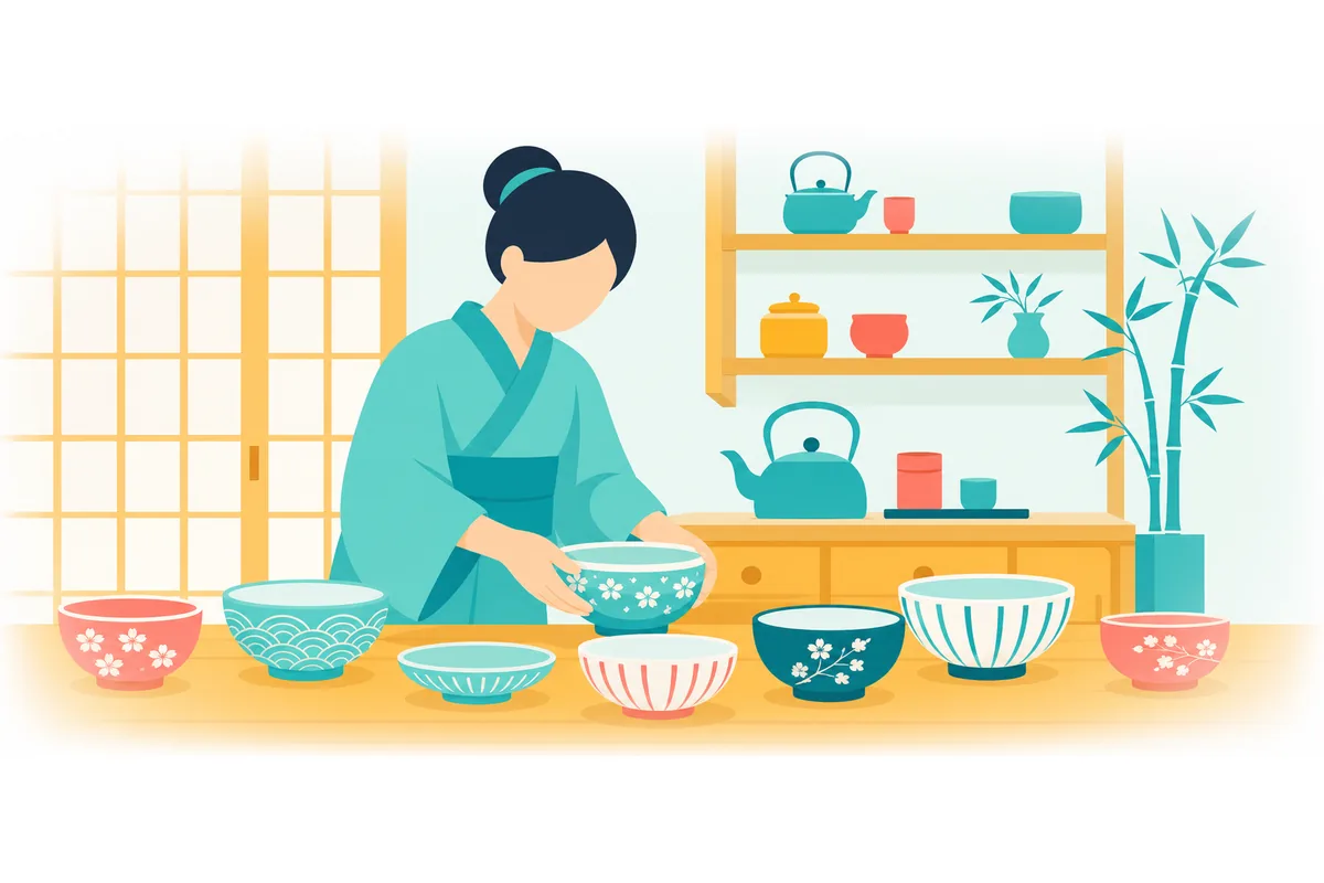 These are traditional Japanese ceramic bowls.