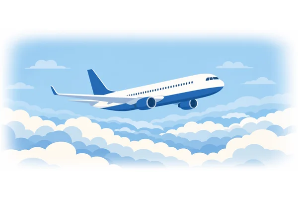 The airplane flew above the clouds.