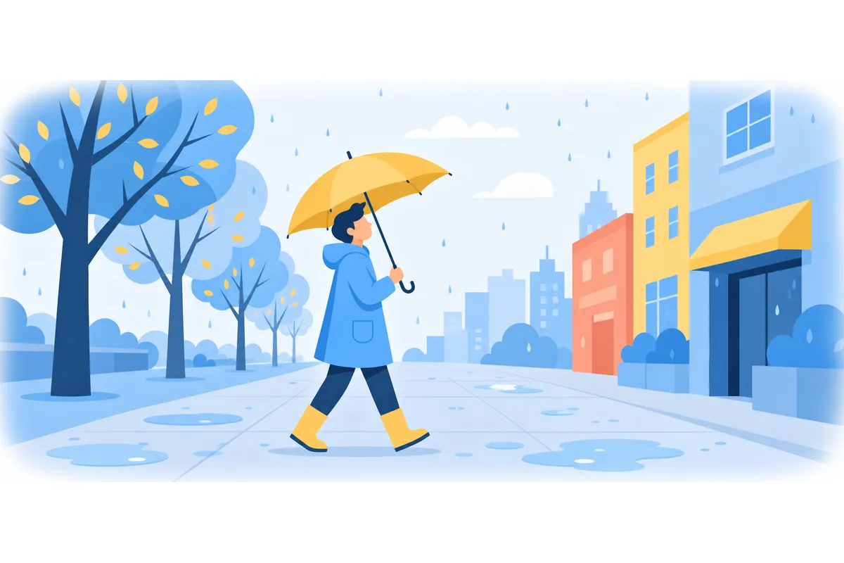 I was walking to school when it started to rain.