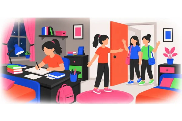 She had finished her homework before her friends arrived.