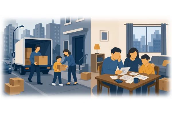 We hadn't been living in the city long when the economic crisis struck.