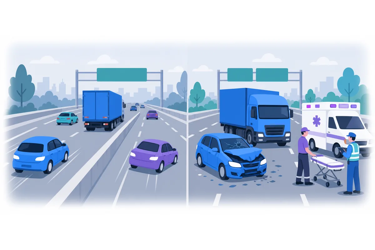 They reported that the accident had occurred on the highway.