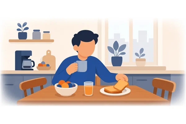 I usually have breakfast at seven o'clock.