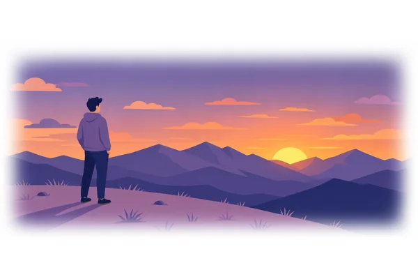 Slowly, the sun disappeared behind the mountains.