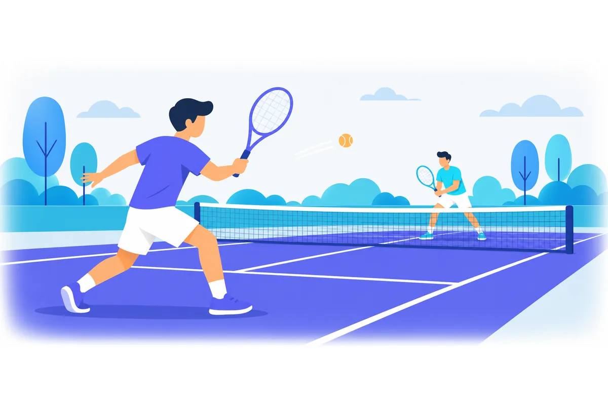 My friend and I love playing tennis together.